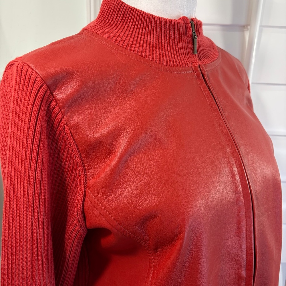 Pendleton Leather Wool Zip Front Jacket - Picture 4 of 9
